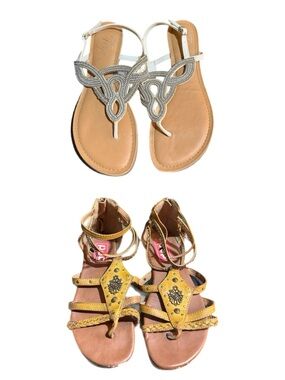 Fergie Silver and Yellow Women’s Sandals - Two Pairs